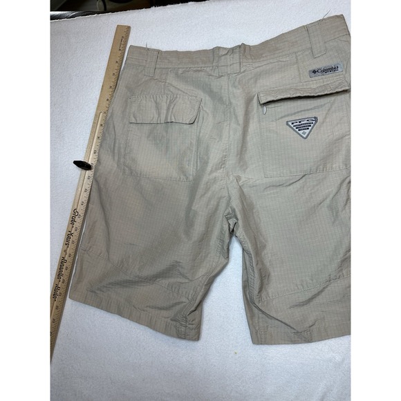 Columbia Mens PFG Omni Shade Shorts Sz 30 Tan Khaki Fishing Outdoor Hiking - Picture 4 of 6